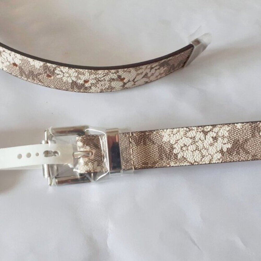 NWT MICHAEL Michael Kors floral monogram belt, XL - Picture 5 of 9